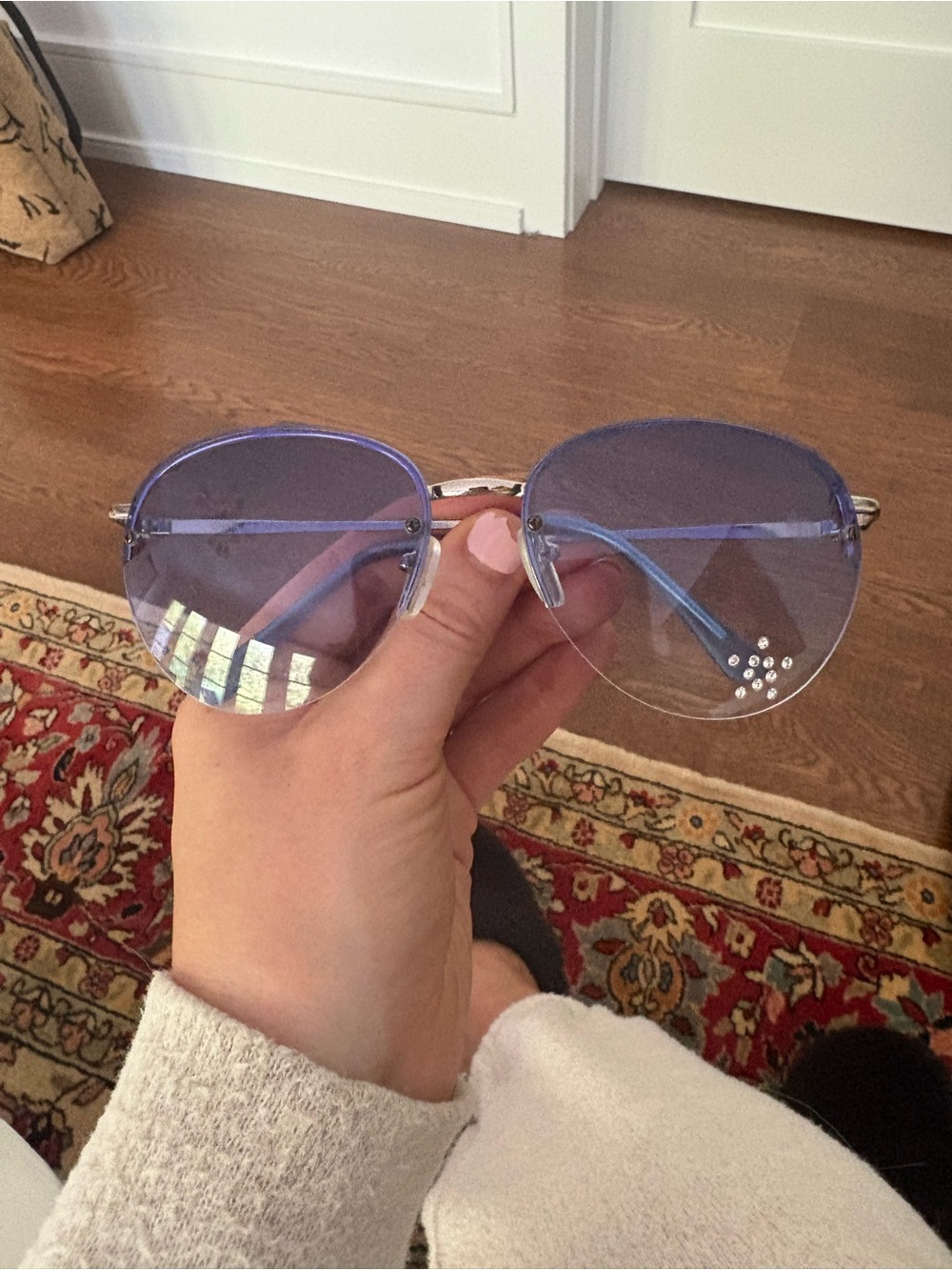Y2K gradient rhinestone sunglasses